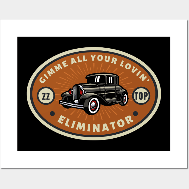 Zz Top - Eliminator // Art Work Logos Vintage Style Fan Art Designs Wall Art by Liamlefr